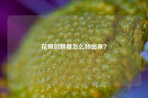 花呗的额度怎么转出来？